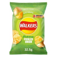 Walkers Pickled Onion Crisps 32.5g - Best Before: 03.05.25